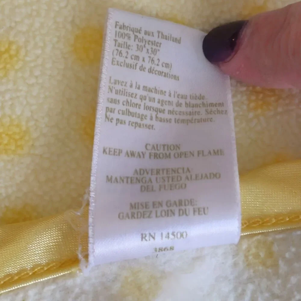 VTG Child‎ of Mine by Carter's Yellow Polka Dot Blue Teddy Fleece Baby Blanket